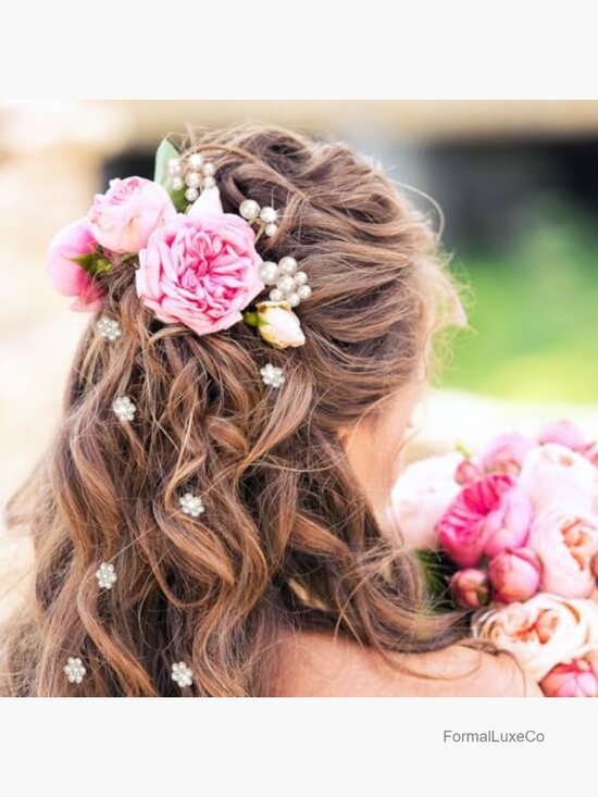 48Pc Wedding Hair Accessories Set with Pearl Pins & Comb